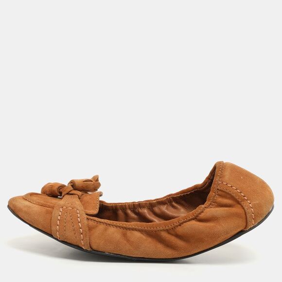 Burberry Brown Suede Scrunch Ballet Flats Size 40,New Products : American Fashion Style Bags On Sale